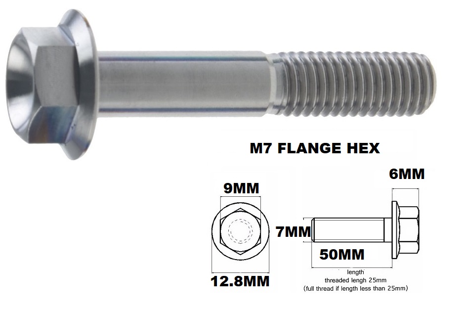 TITANIUM M7X1.00X50MM